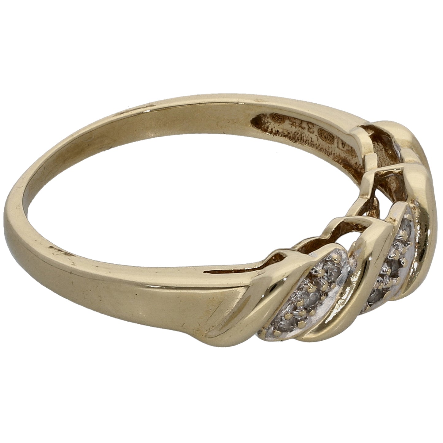 9ct Gold 0.045ct Diamond Dress/Cocktail Ring Size L