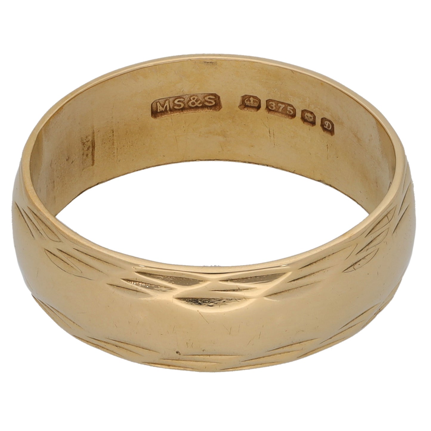 9ct Gold Plain Wedding Ring Size O