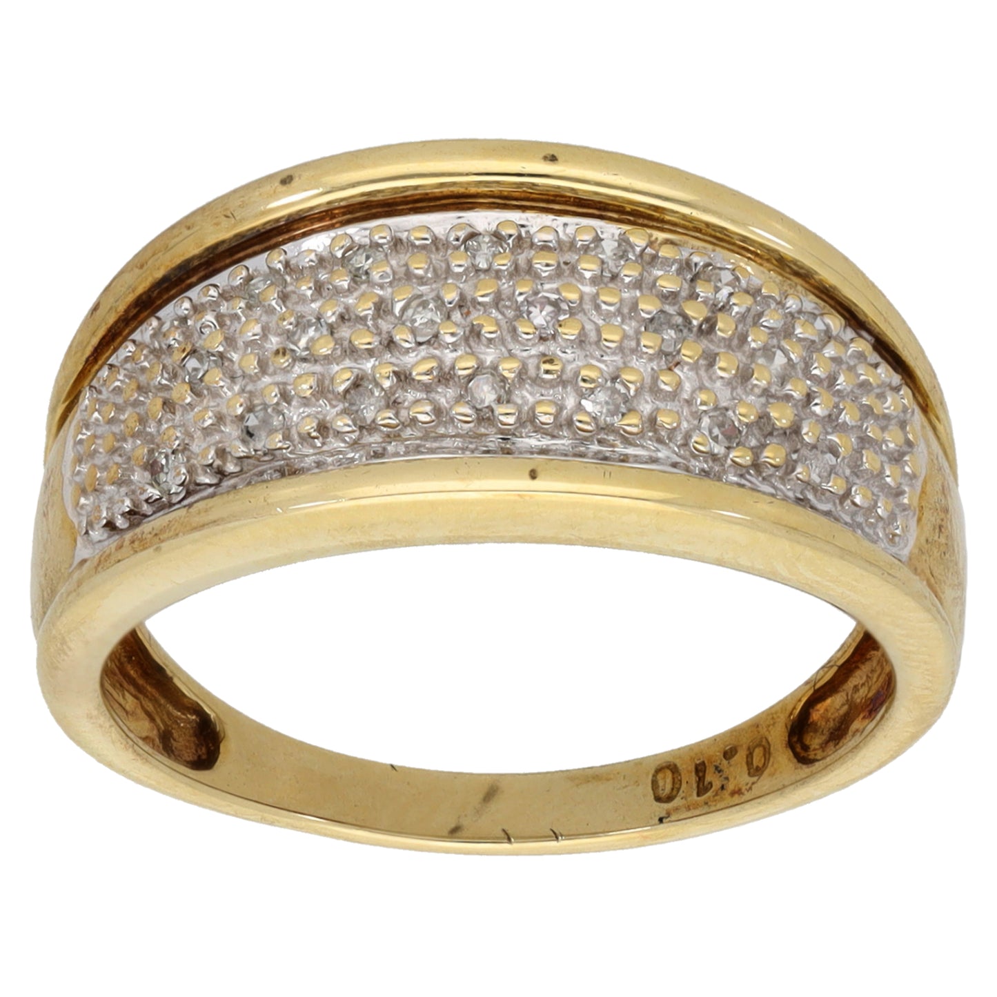 9ct Bicolour Gold 0.10ct Diamond Cluster Ring Size P