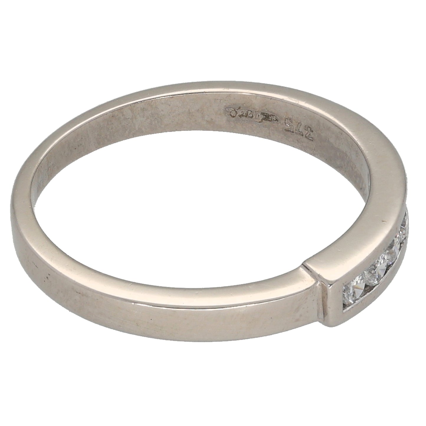 9ct White Gold Cubic Zirconia Half Eternity Ring Size M