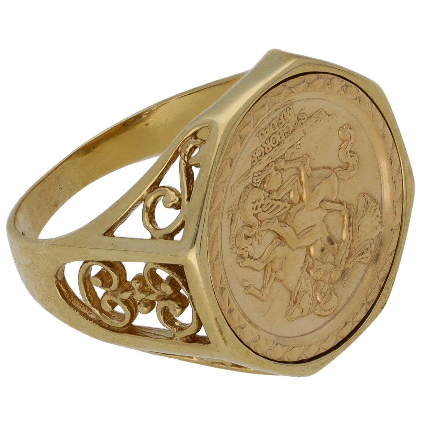 9ct Gold St George Ring Size O