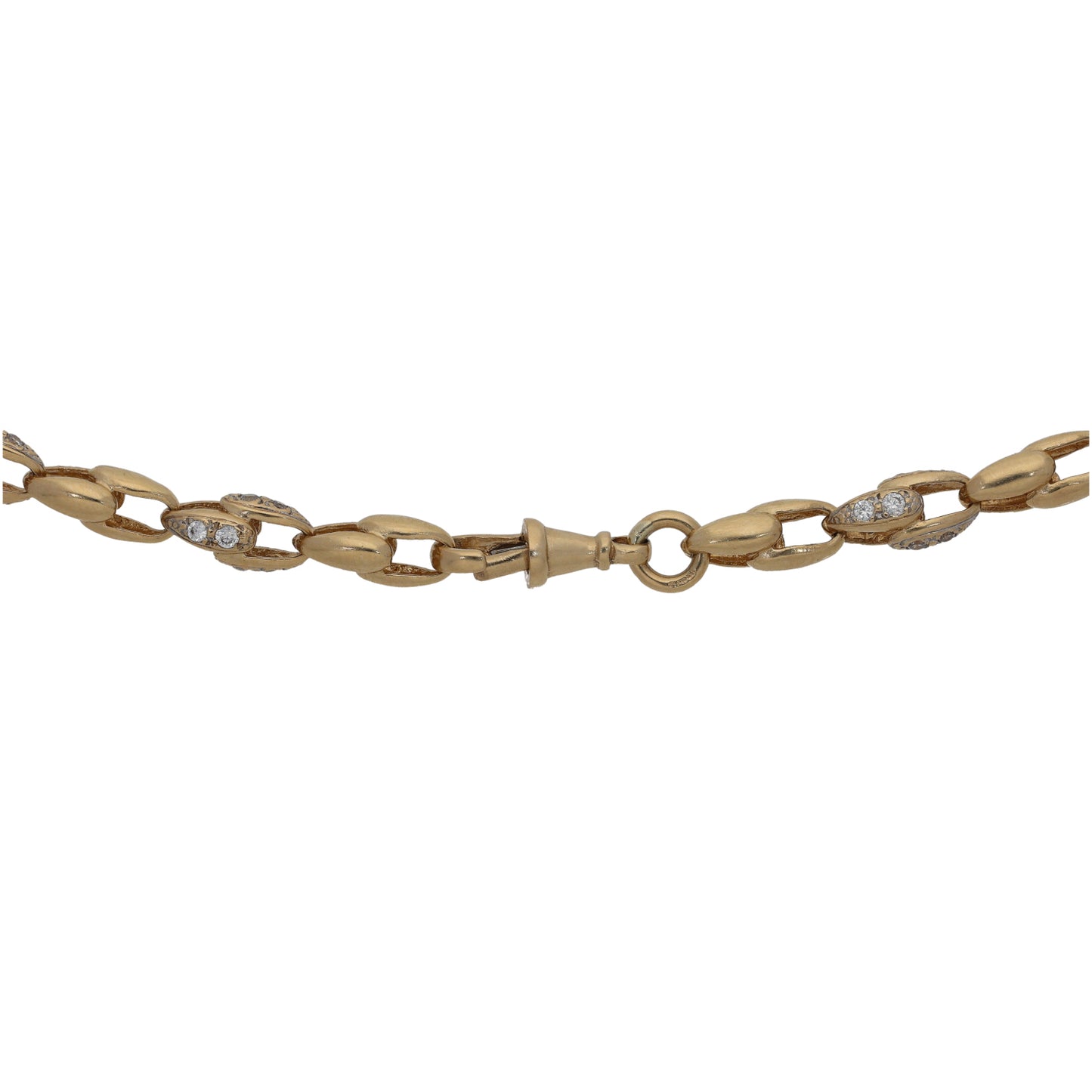 9ct Gold Cubic Zirconia Tulip Chain 14"