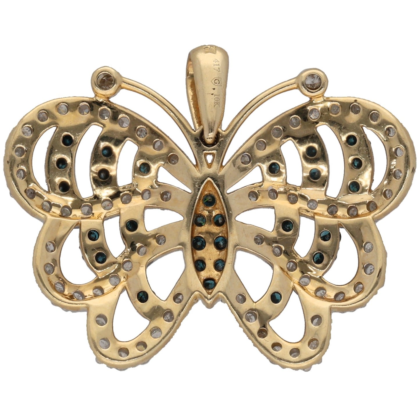 9ct Gold 1.00ct Diamond Butterfly Pendant