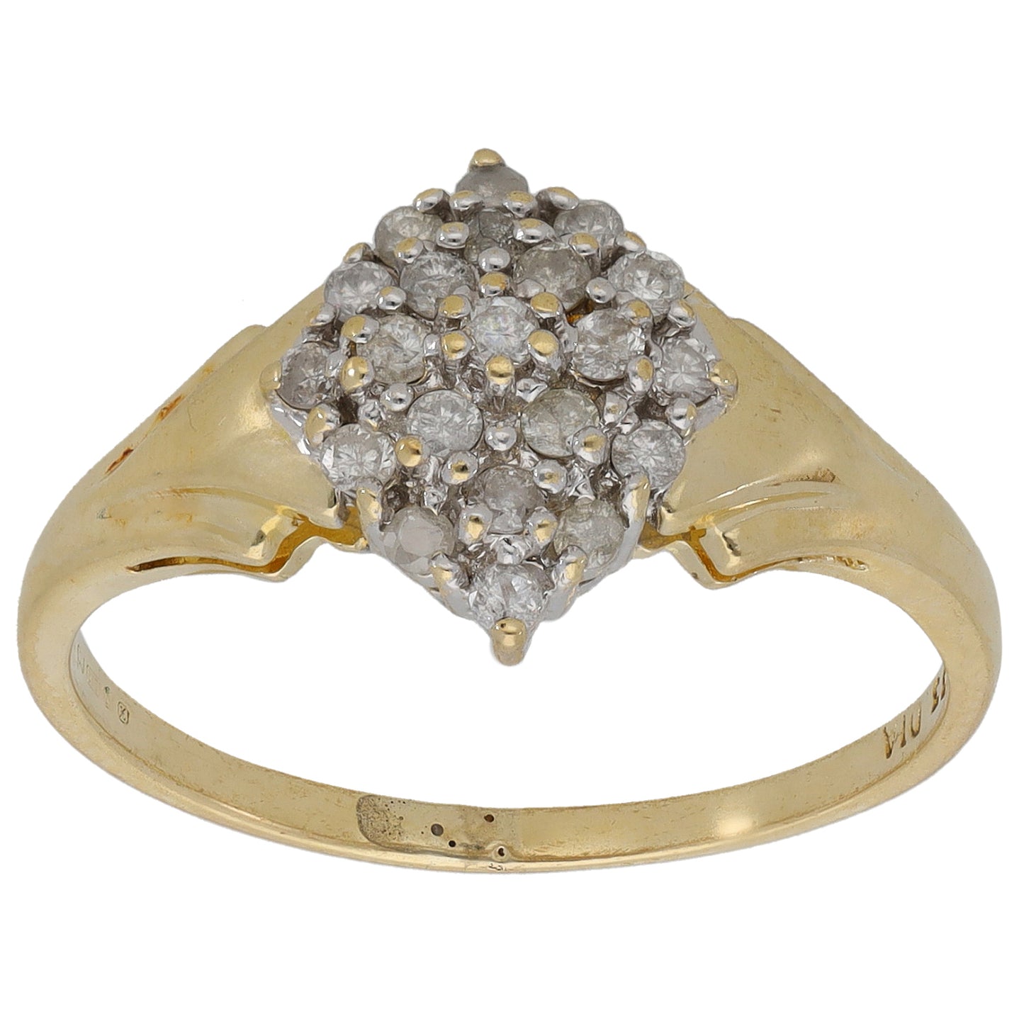 9ct Gold 0.33ct Diamond Cluster Ring Size R