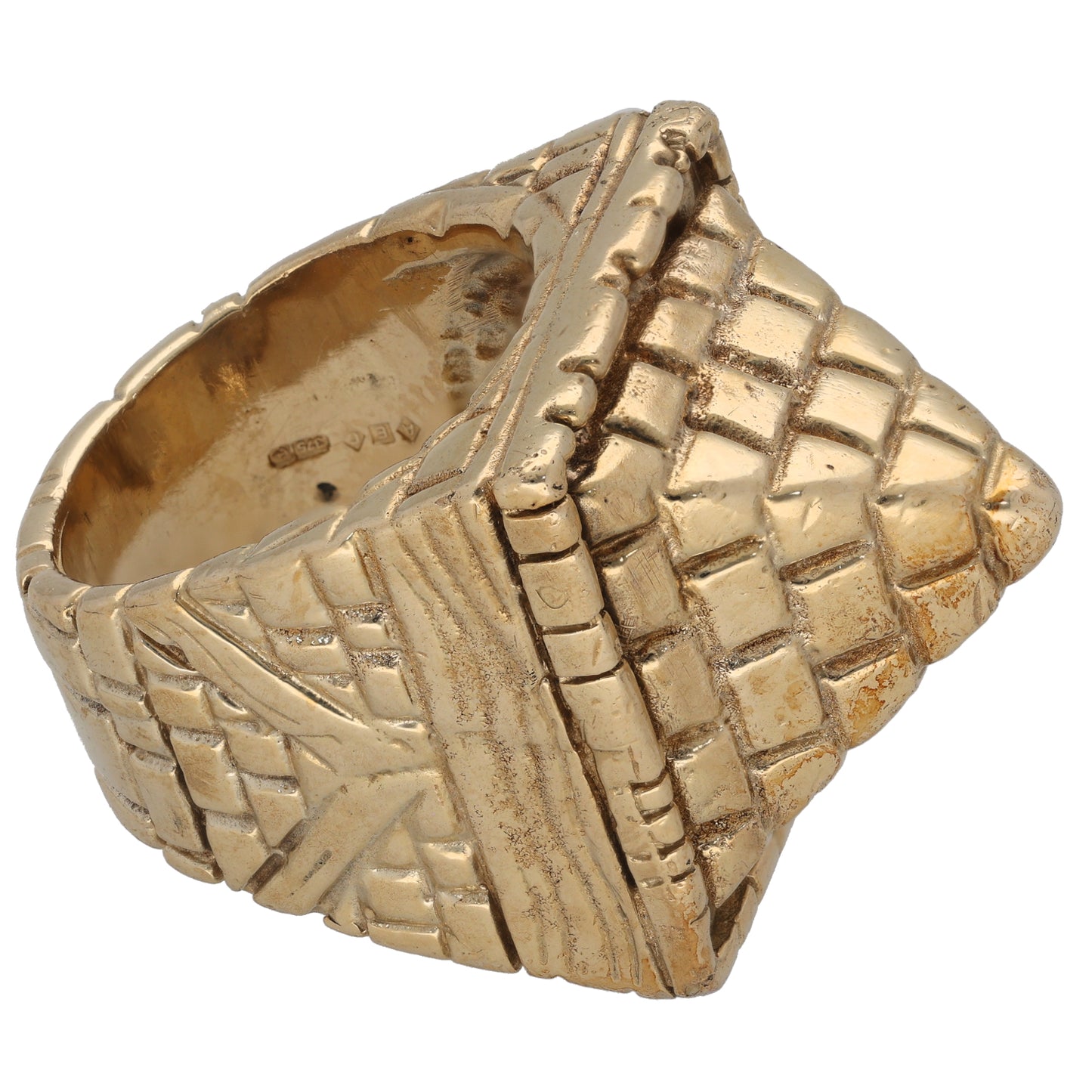 9ct Gold Pyramid Ring Size X