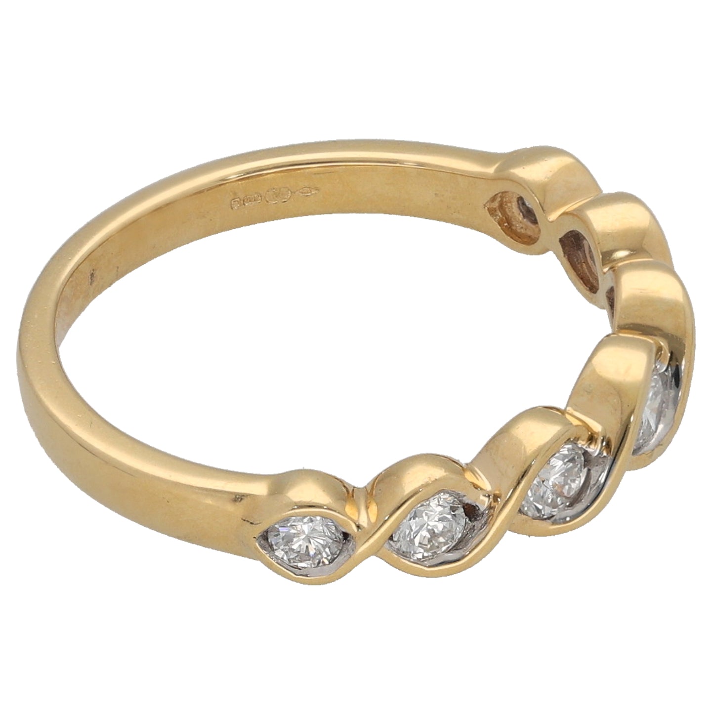 18ct Gold 0.37ct Diamond Half Eternity Ring Size L