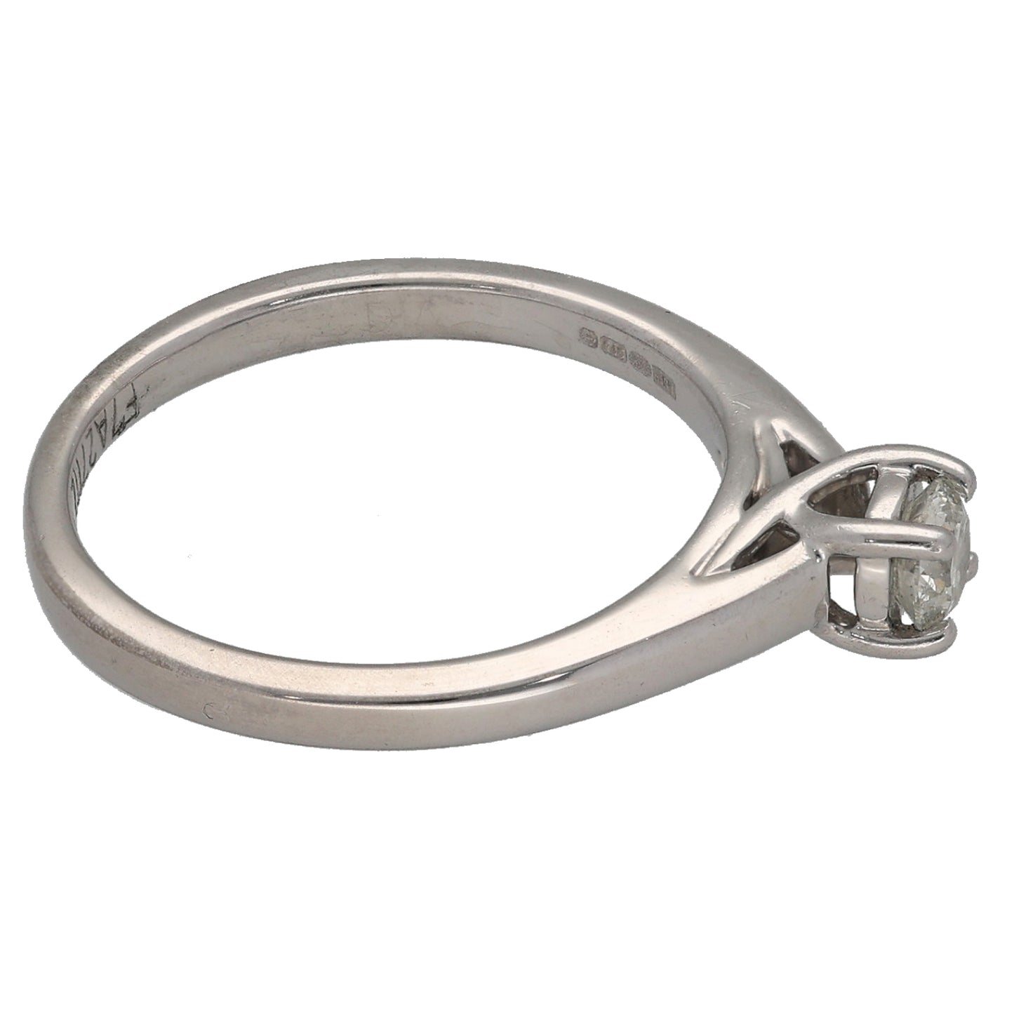 9ct White Gold 0.25ct Diamond Solitaire Ring Size L