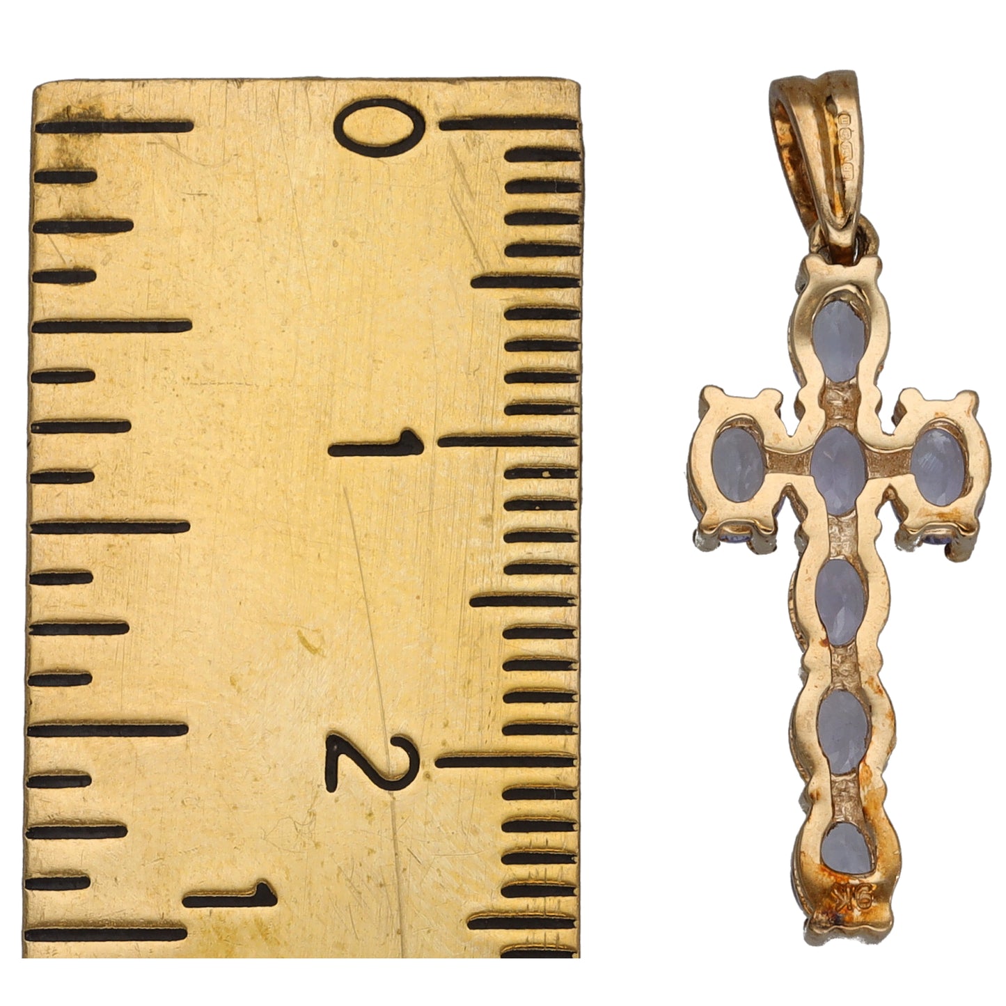 9ct Gold Tanzanite Cross Pendant