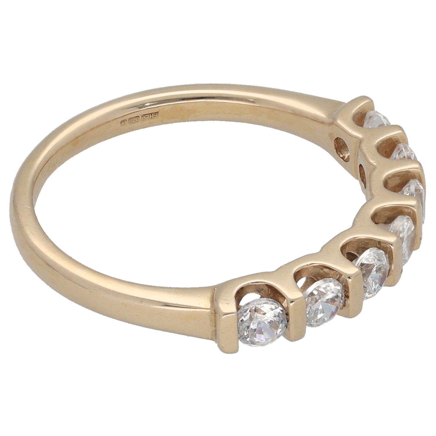 9ct Gold Cubic Zirconia Half Eternity Ring Size K