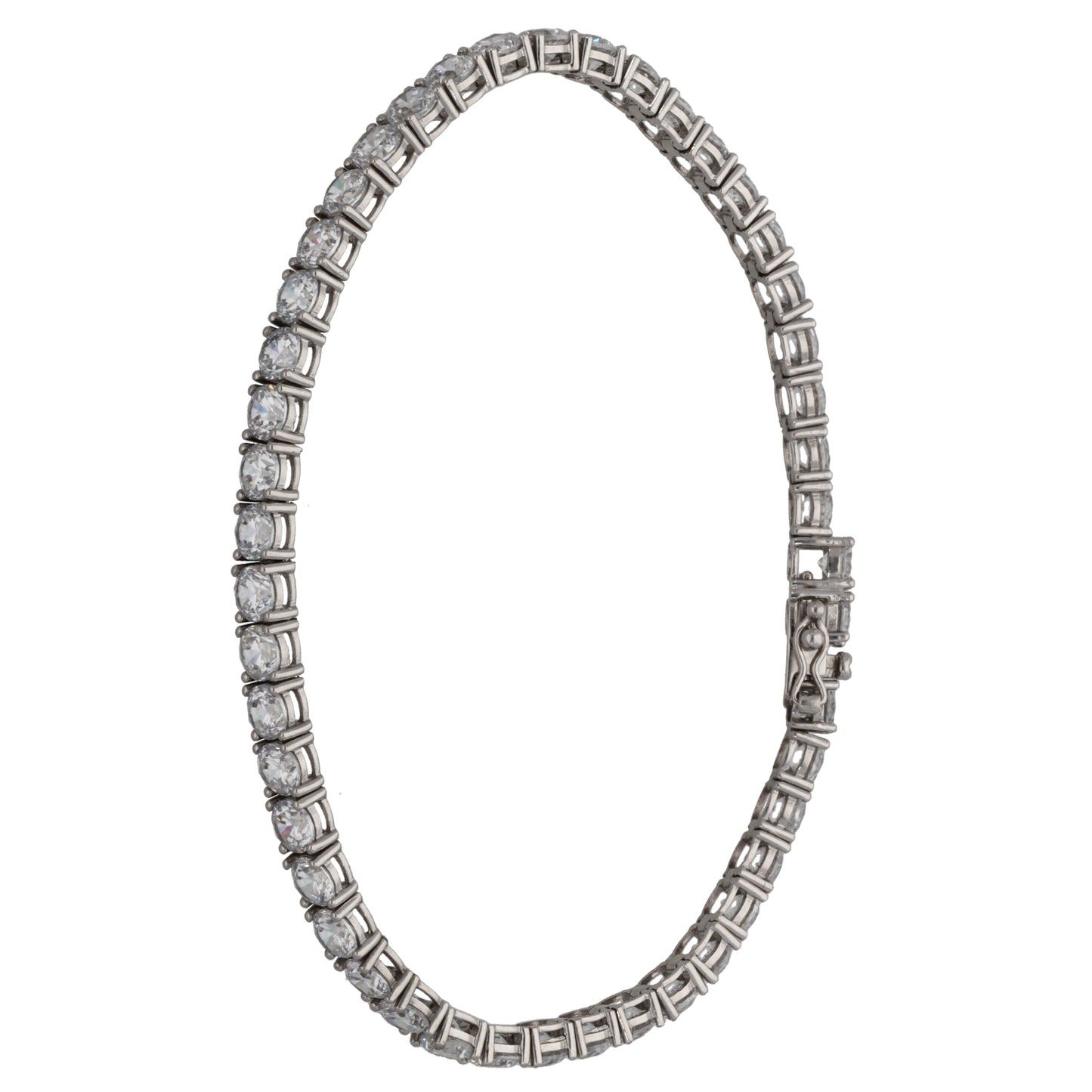 9ct White Gold Cubic Zirconia Line/Tennis Bracelet