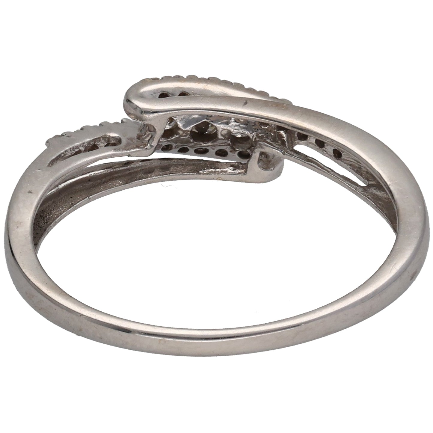9ct White Gold 0.15ct Diamond Dress/Cocktail Ring Size P