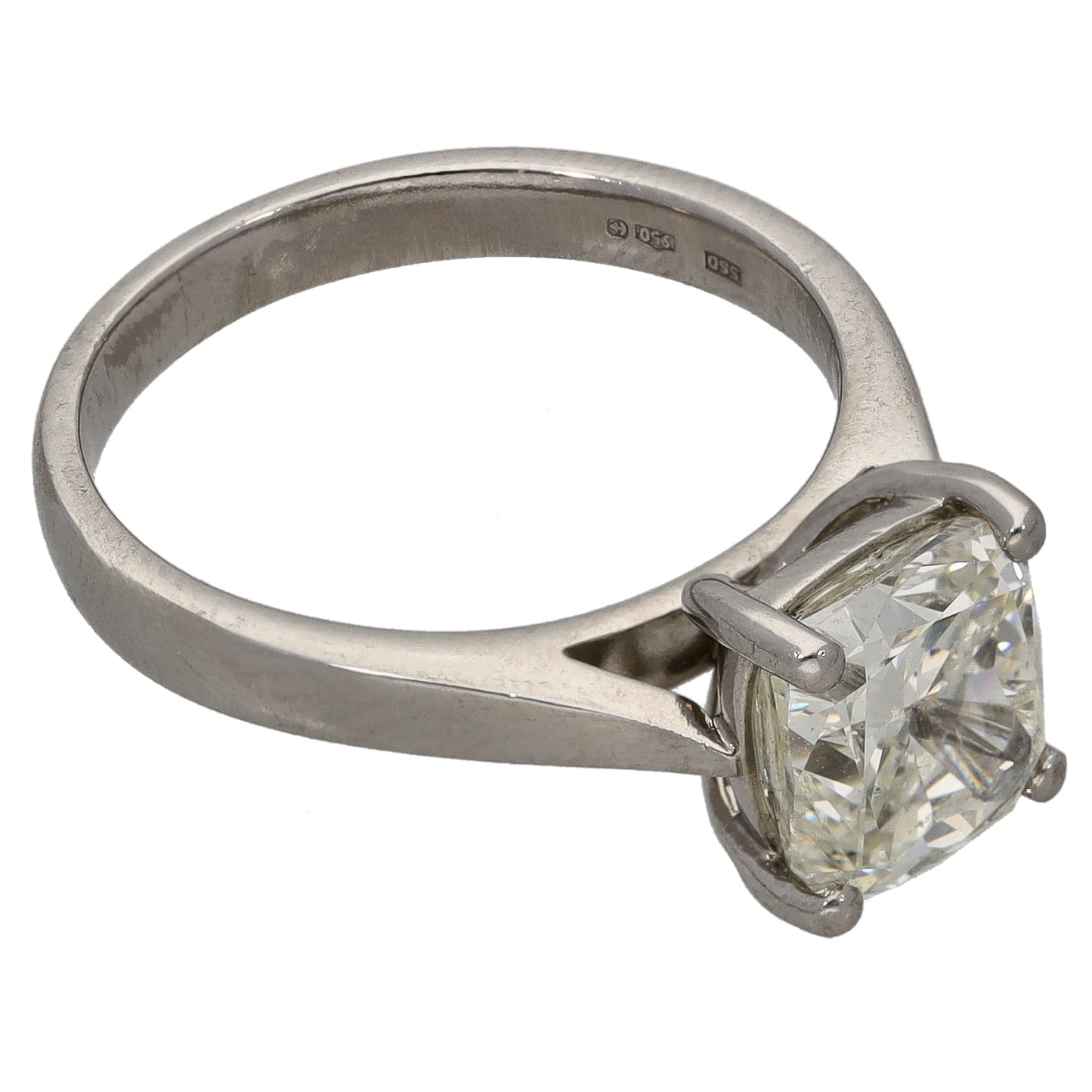 Platinum 2.77ct Diamond Solitaire Ring Size M