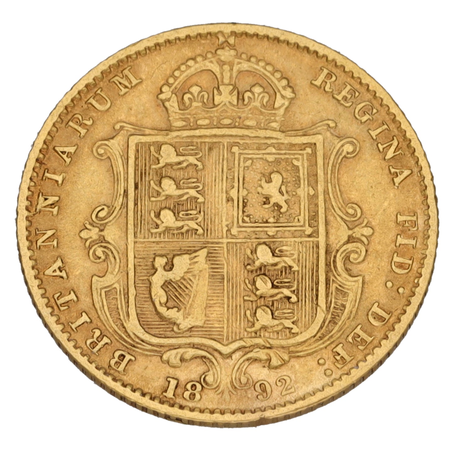 22ct Gold Queen Victoria Half Sovereign Coin 1892