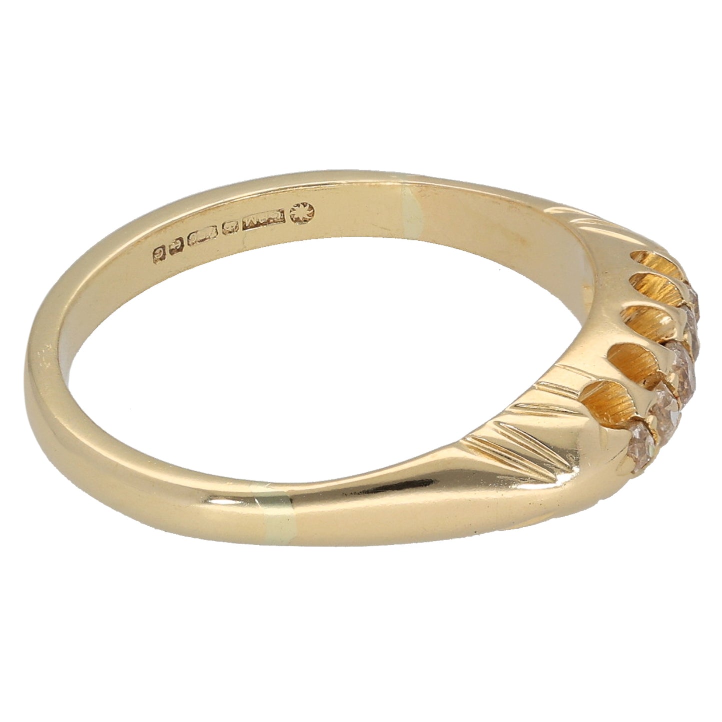 18ct Gold 0.09ct Diamond Half Eternity Ring Size N