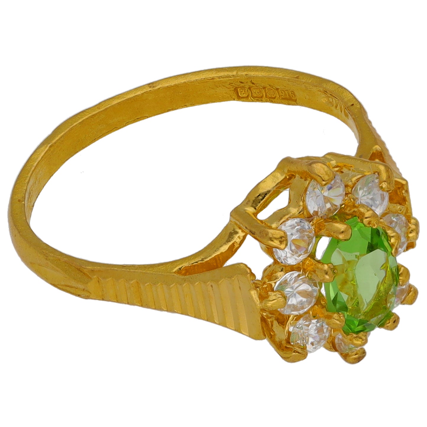 22ct Gold Imitation Gems Dress/Cocktail Ring Size L