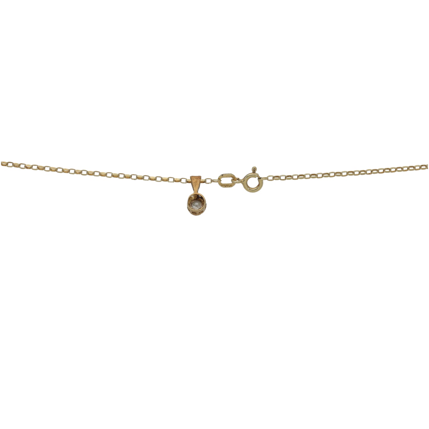 9ct Gold 0.07ct Diamond Solitaire Pendant With Chain