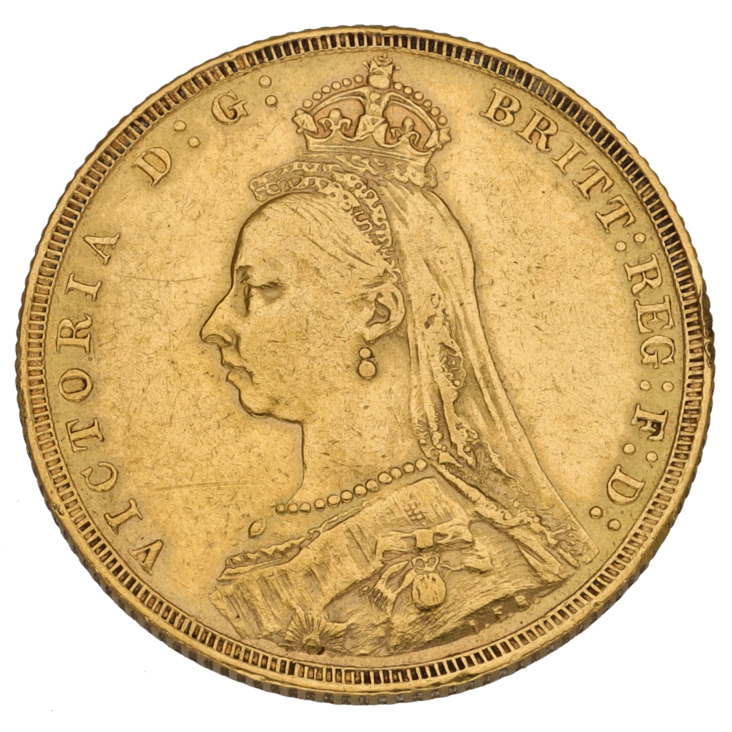 22ct Gold Queen Victoria Full Sovereign Coin 1889