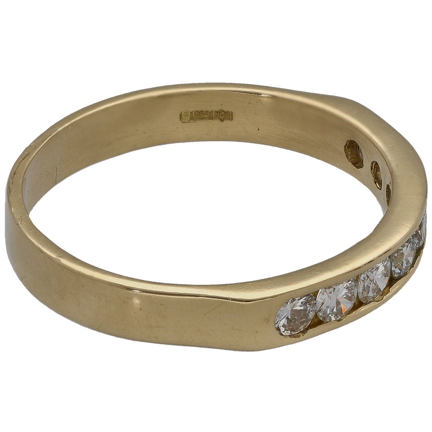 18ct Gold 0.40ct Diamond Half Eternity Ring Size P