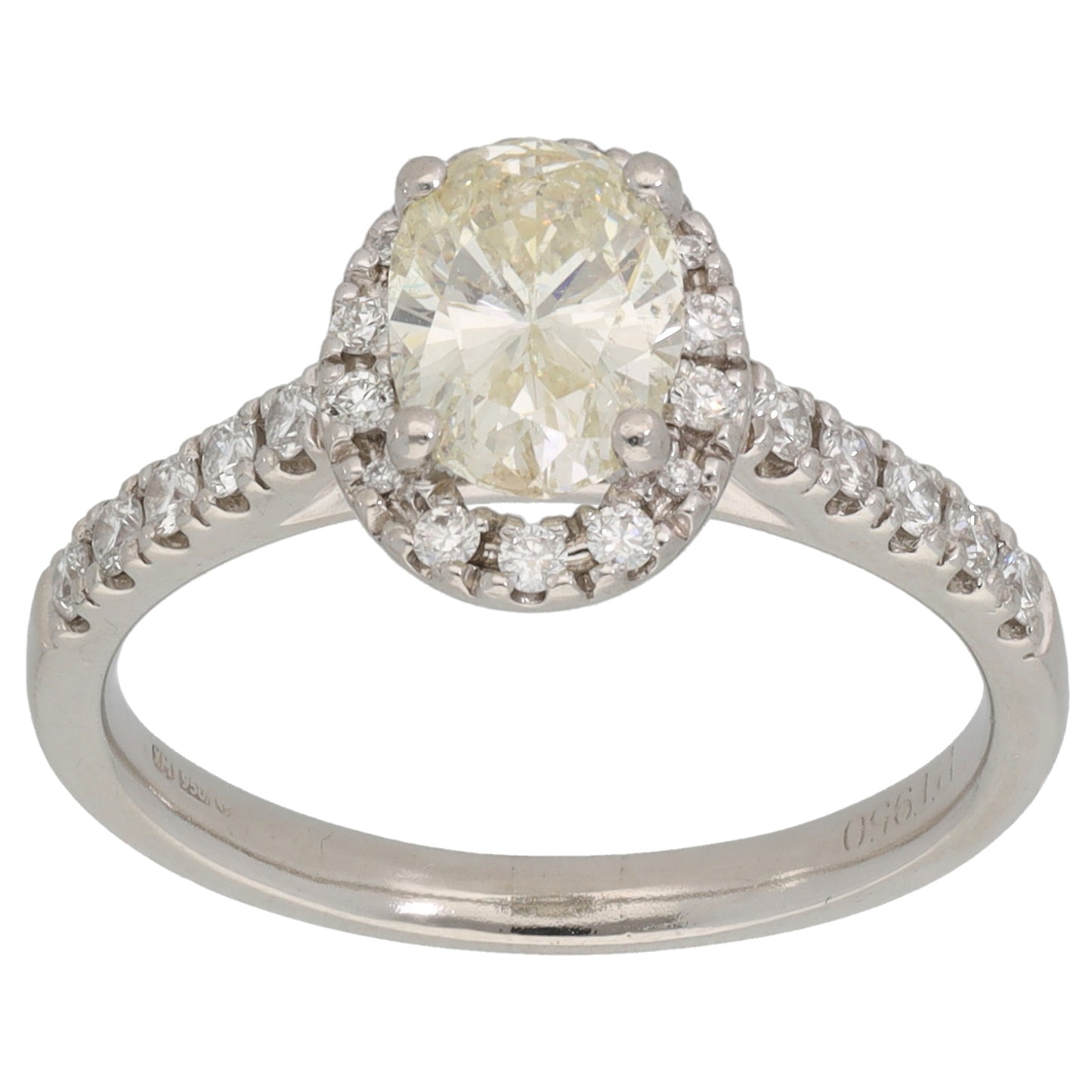 Platinum 1.17ct Diamond Cluster Ring Size M