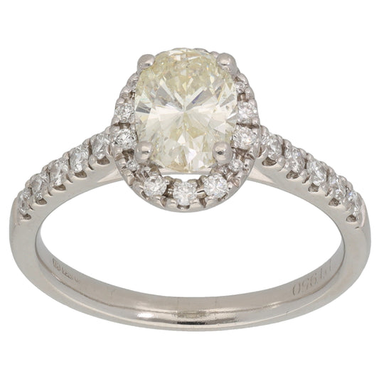 Platinum 1.17ct Diamond Cluster Ring Size M