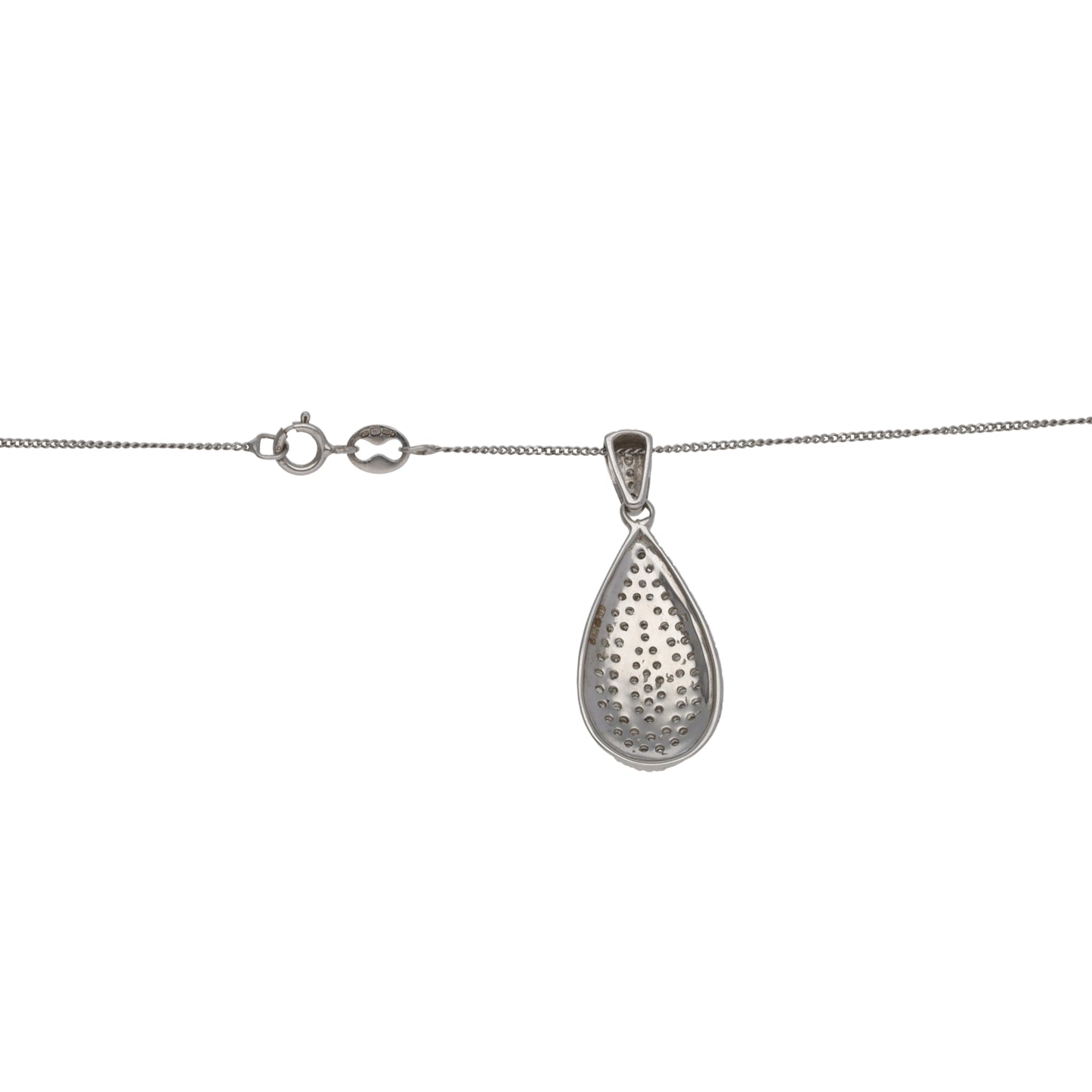 9ct White Gold 0.71ct Diamond Dress/Cocktail Pendant With Chain