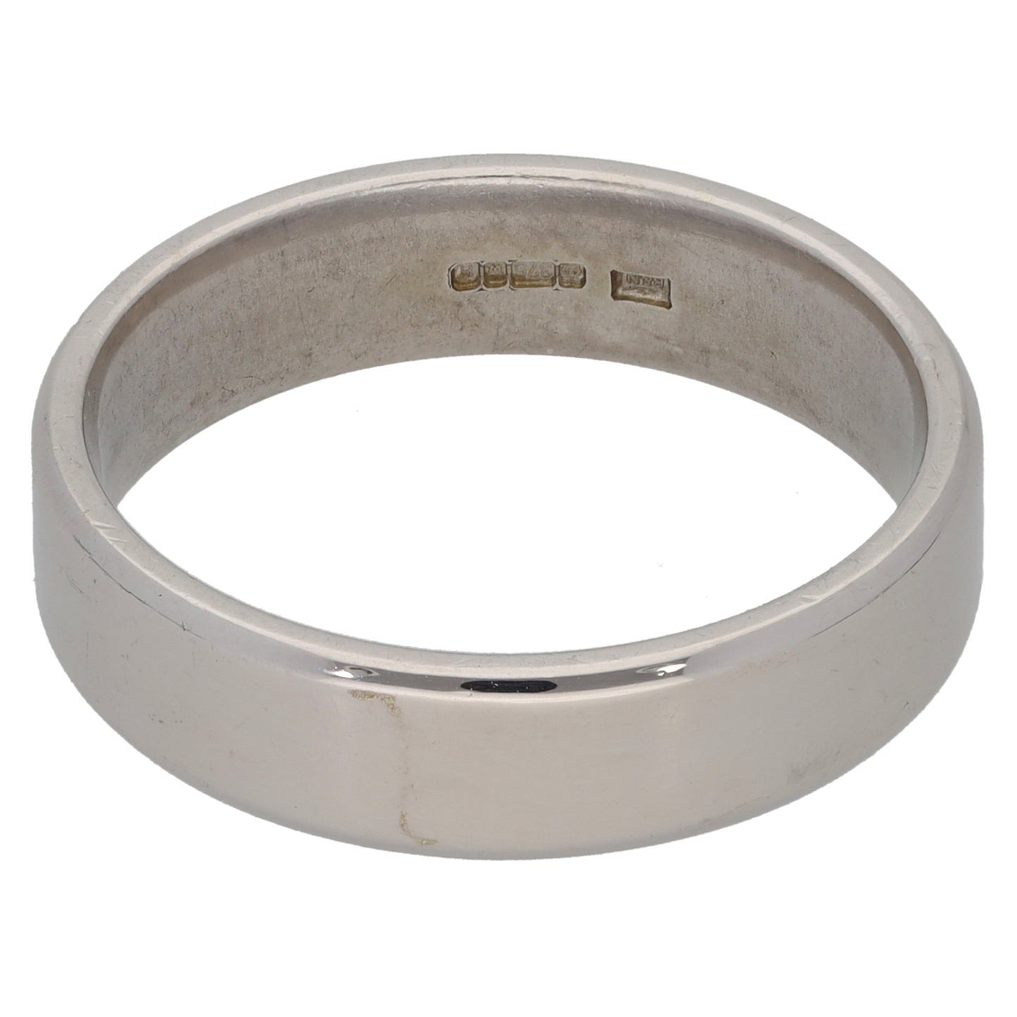 9ct White Gold Plain Wedding Ring Size W