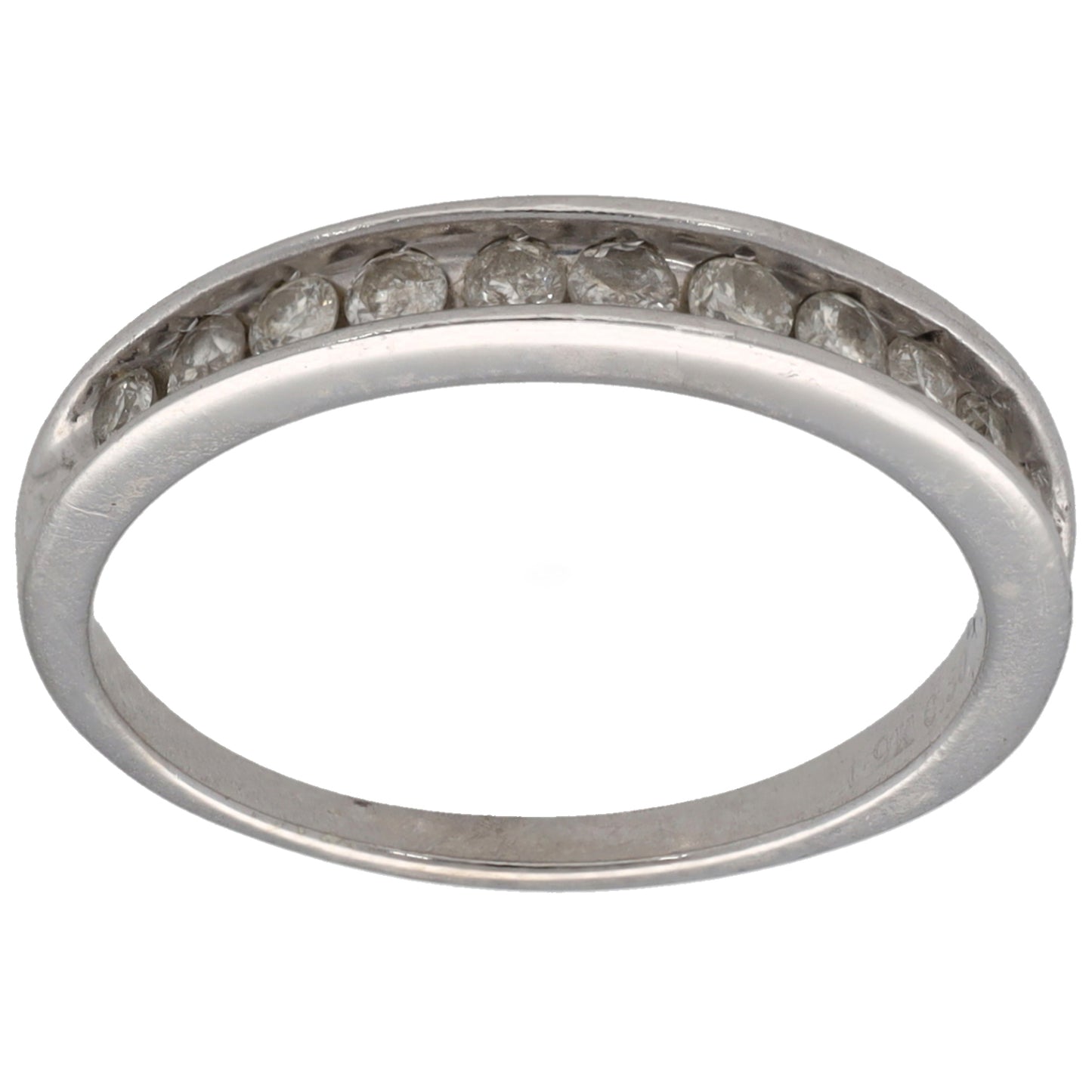 9ct White Gold 0.24ct Diamond Half Eternity Ring Size P