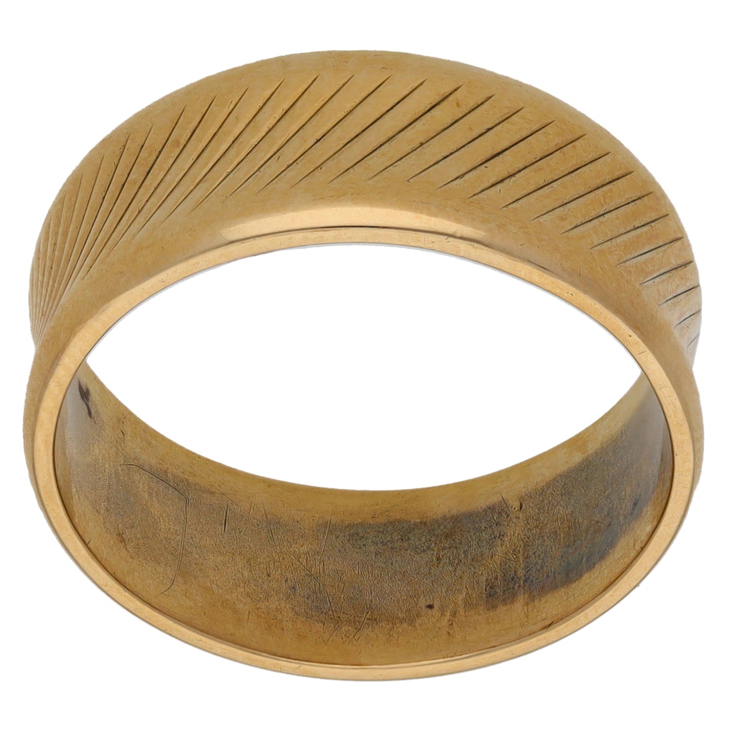 9ct Gold Patterned Wedding Ring Size Q