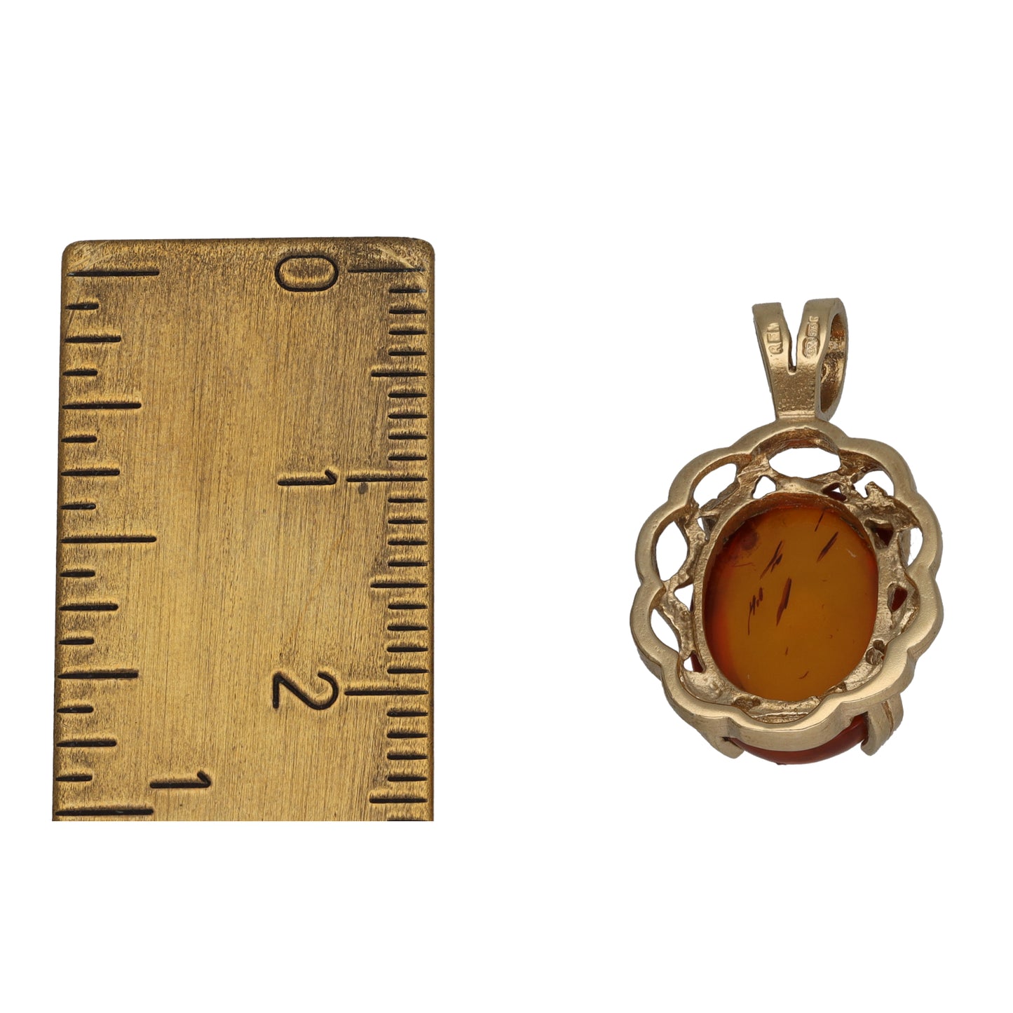 9ct Gold Amber Dress/Cocktail Pendant