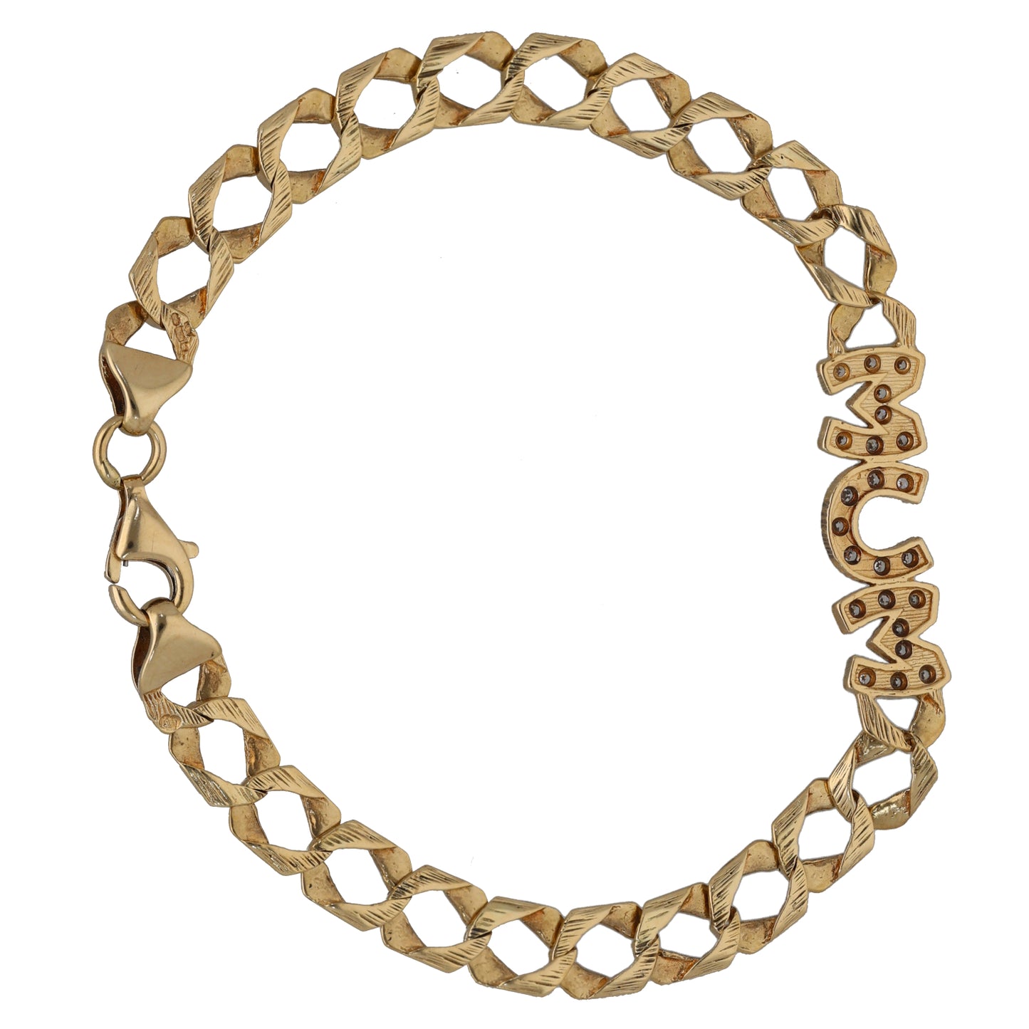 9ct Gold Cubic Zirconia Mum Bracelet