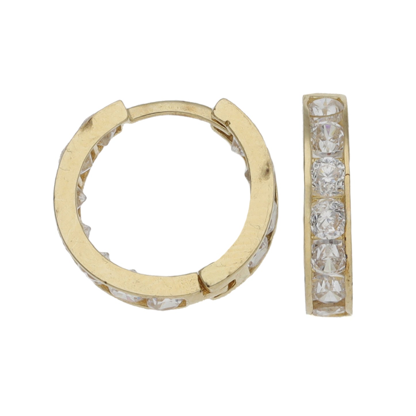 14ct Gold Cubic Zirconia Hoop Earrings
