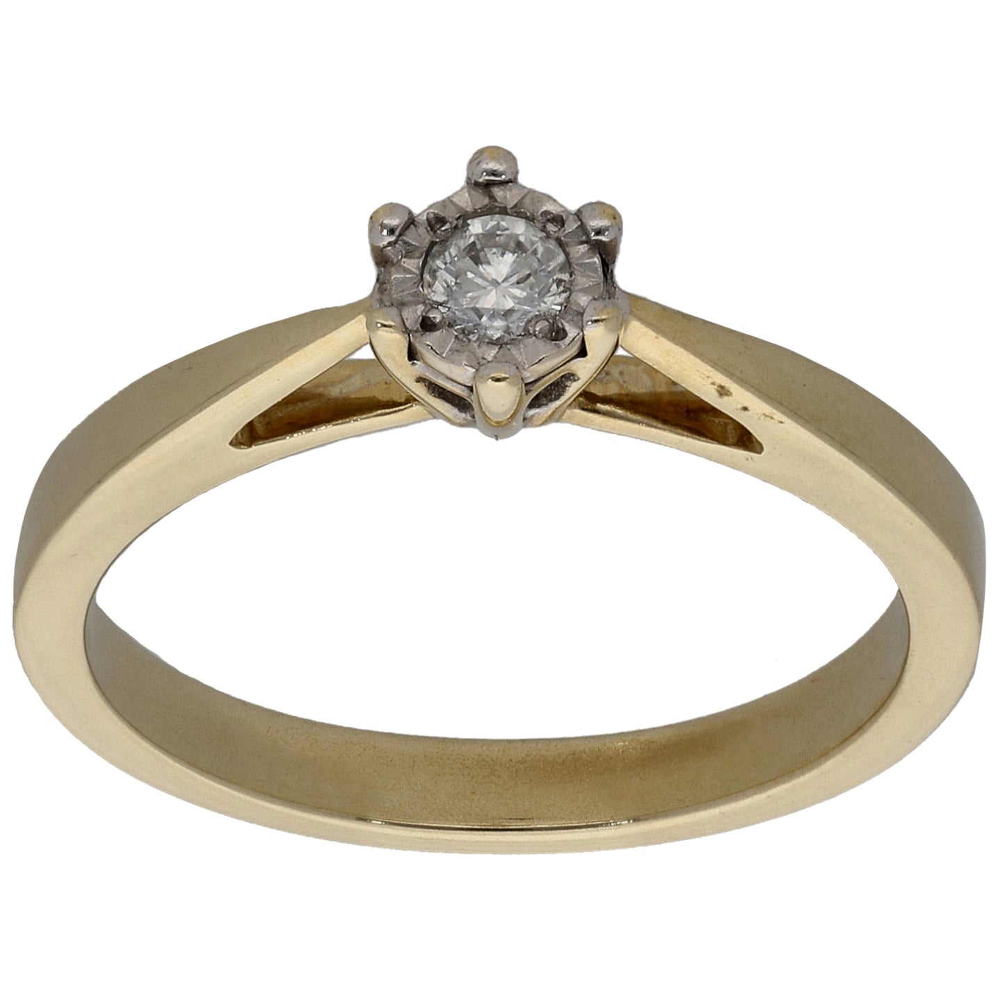 18ct Gold 0.10ct Diamond Solitaire Ring Size O