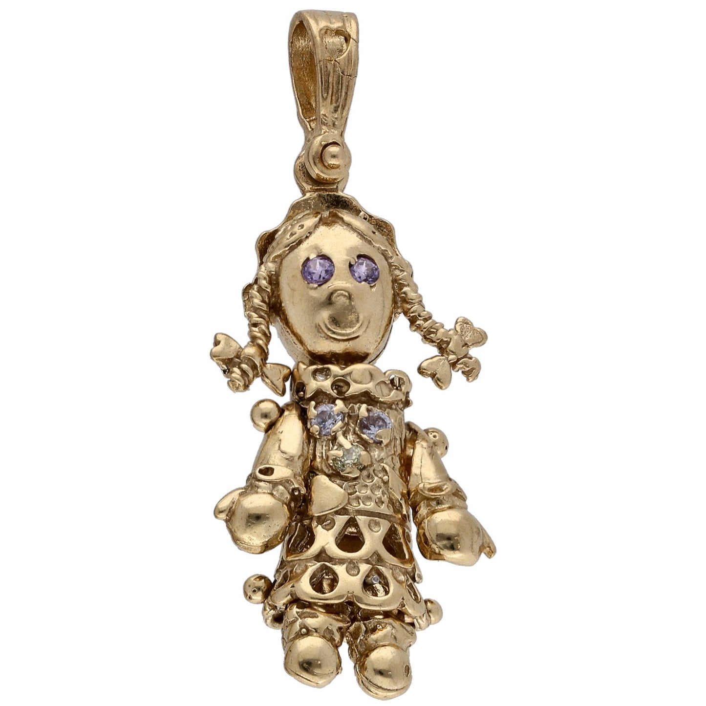 9ct Gold Imitation Gems Dolly Pendant