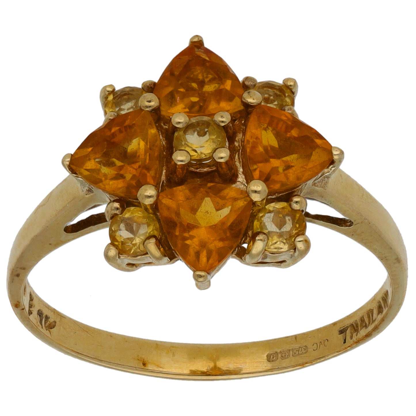 9ct Gold Quartz Dress/Cocktail Ring Size Q