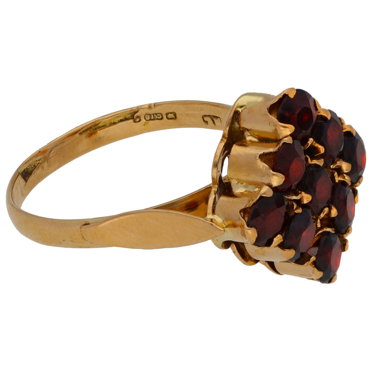 18ct Gold Garnet Dress/Cocktail Ring Size R