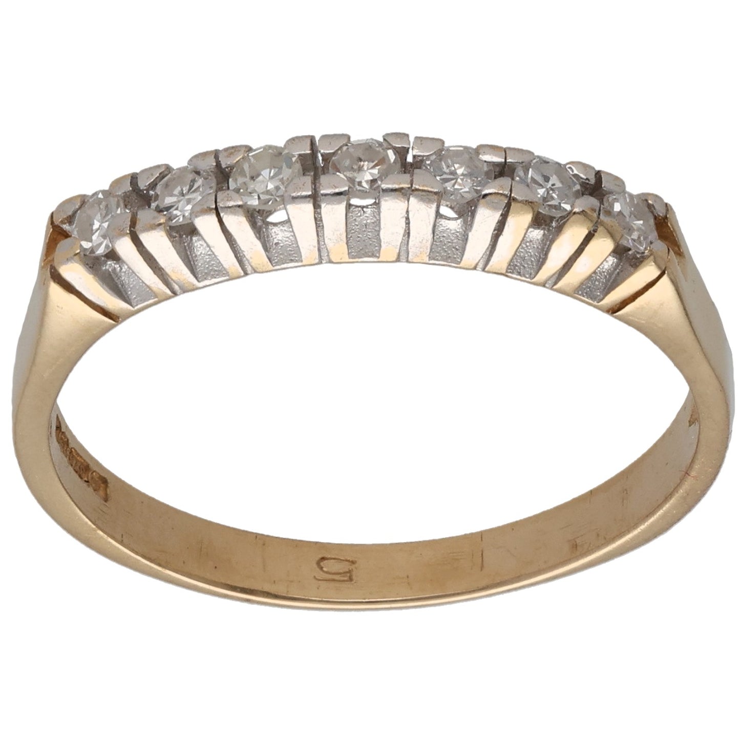 9ct Gold 0.35ct Diamond Half Eternity Ring Size Q
