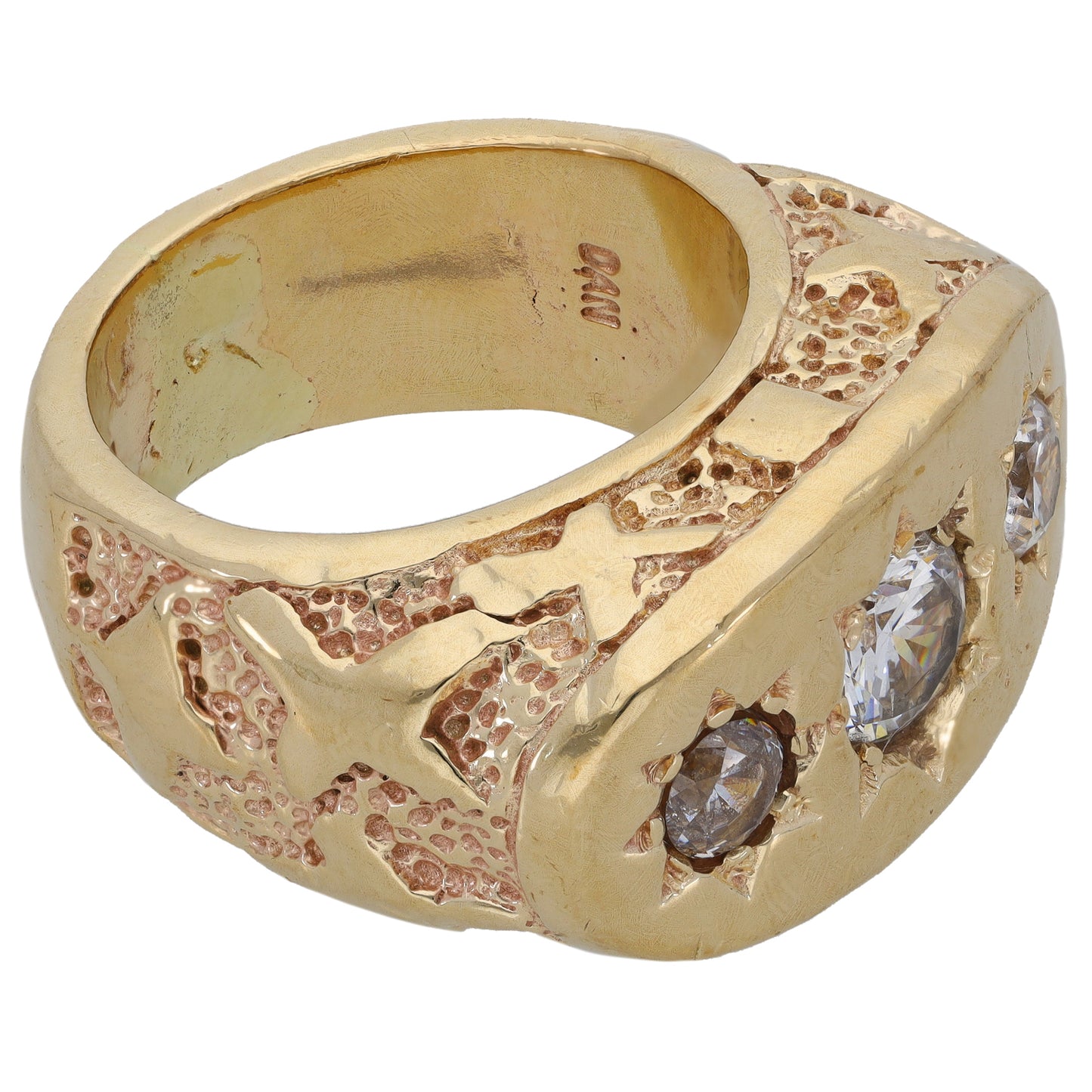 9ct Gold Cubic Zirconia Trilogy Ring Size W