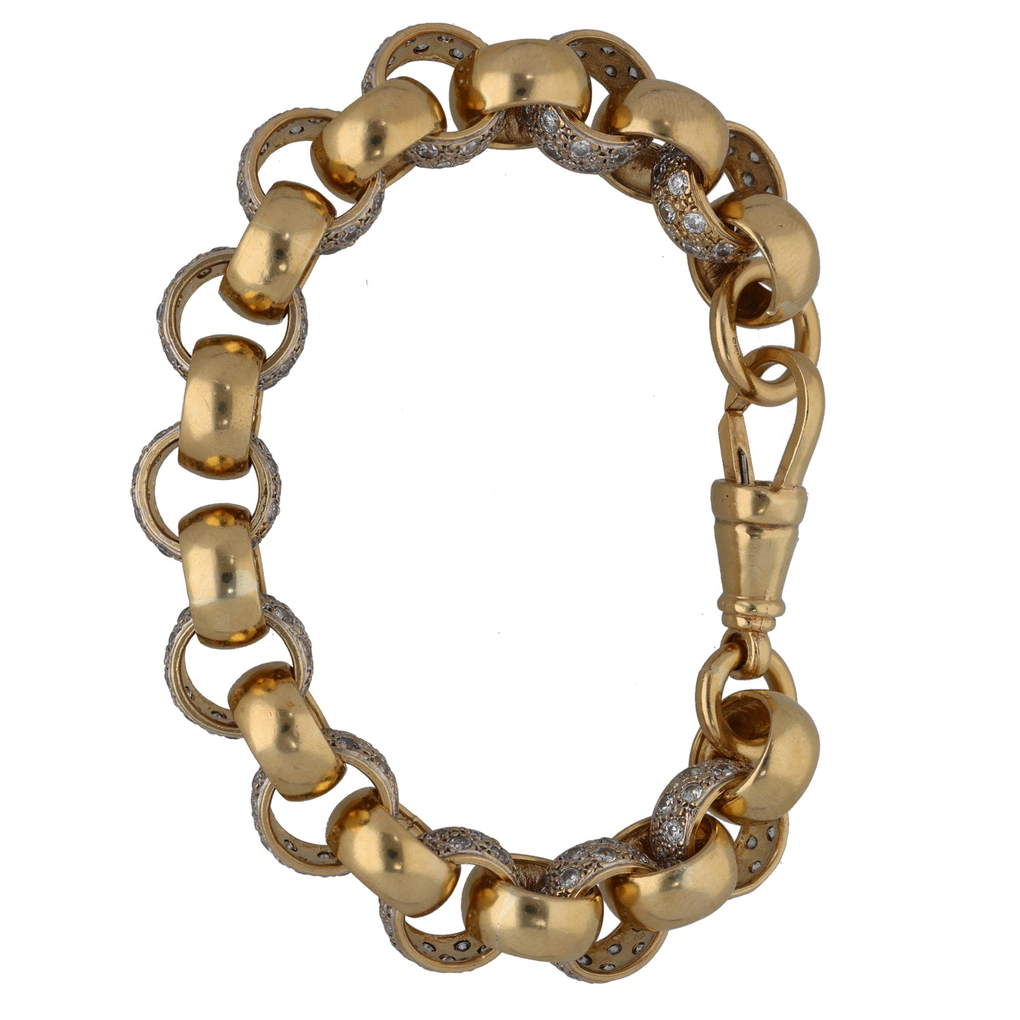 9ct Gold Cubic Zirconia Belcher Bracelet