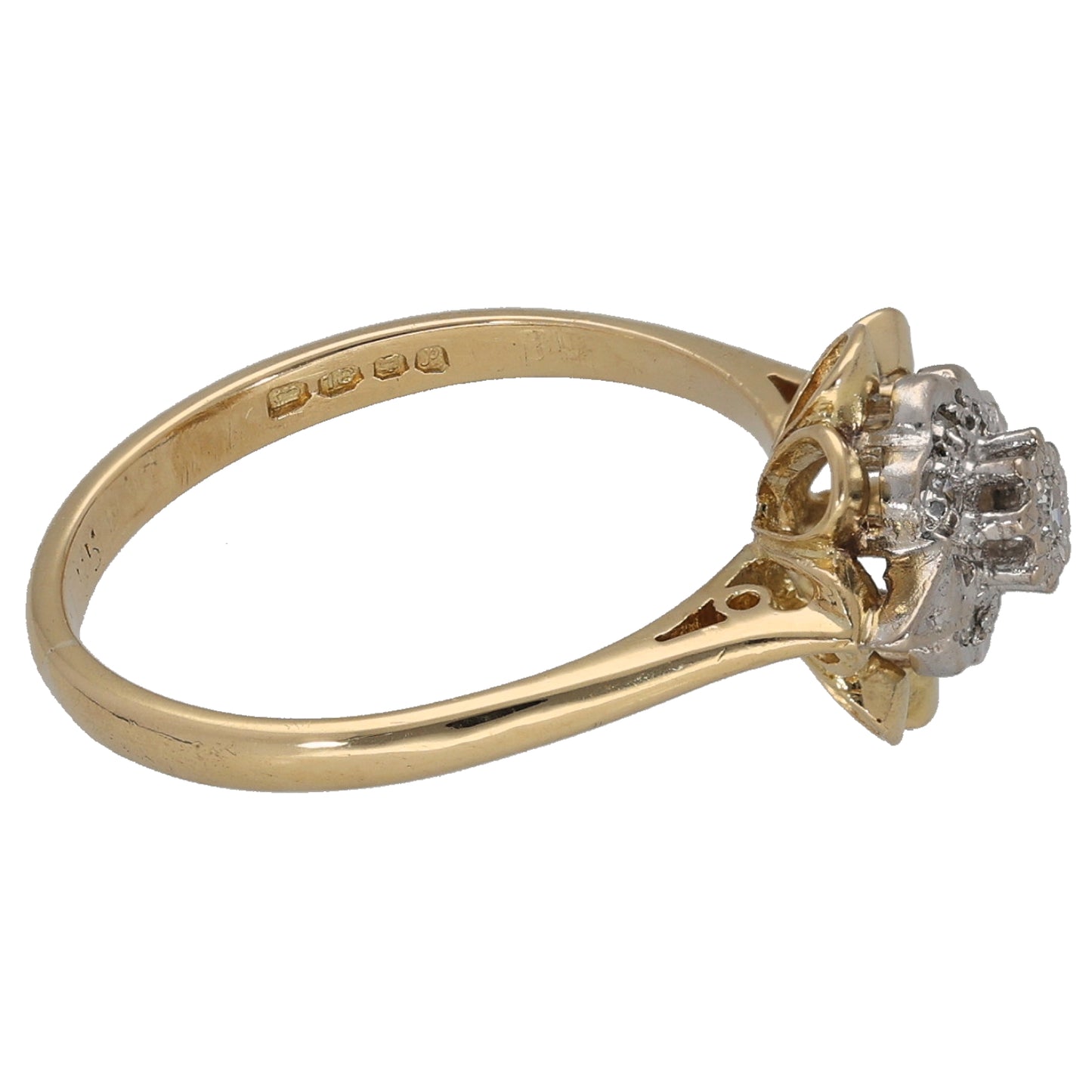 18ct Gold 0.06ct Diamond Cluster Ring Size L
