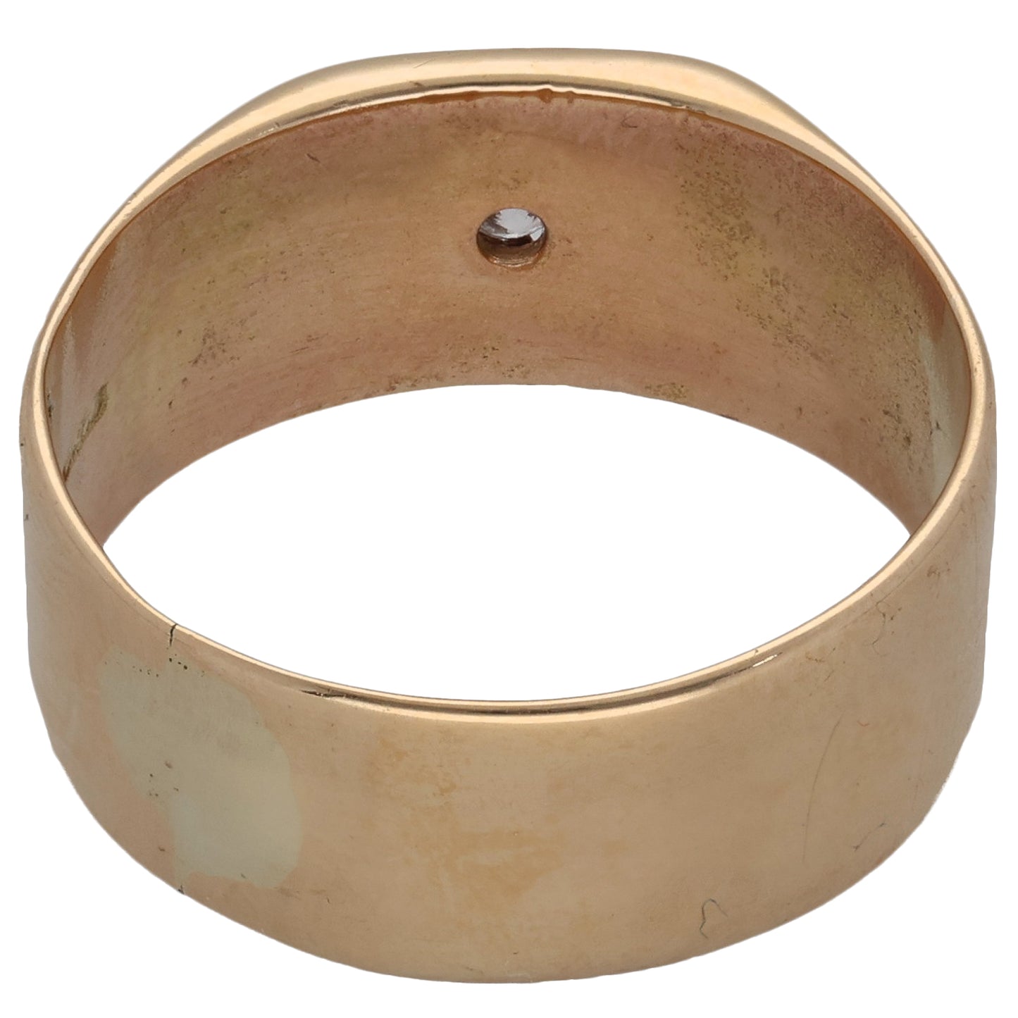 9ct Gold Cubic Zirconia Single Stone Signet Ring Size Q
