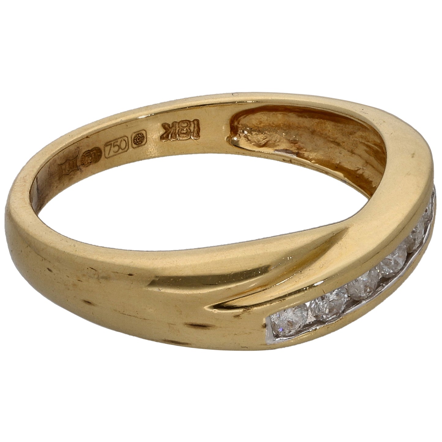 18ct Gold 0.25ct Diamond Half Eternity Ring Size N