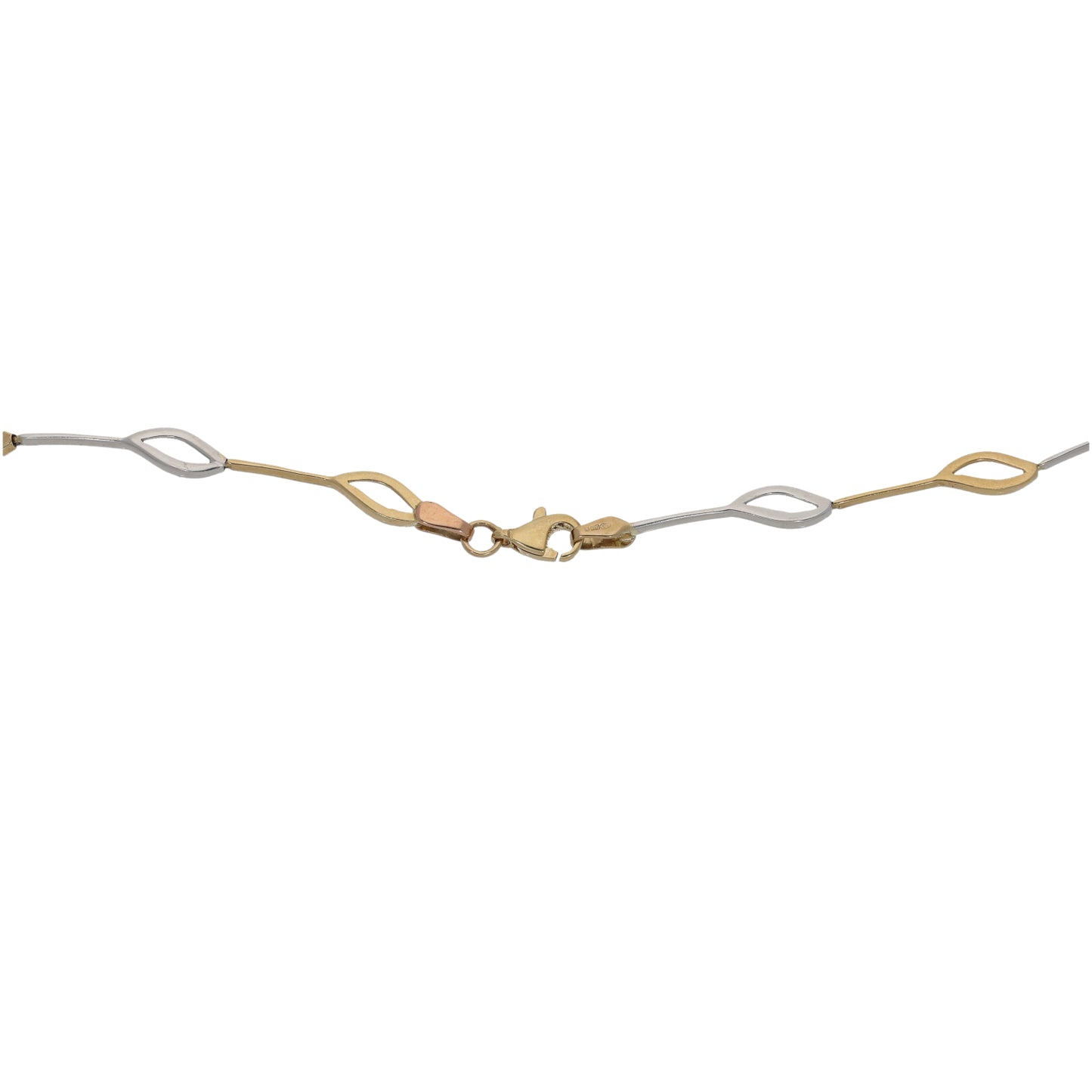 9ct Bi-Colour Gold Fancy Necklace 16"