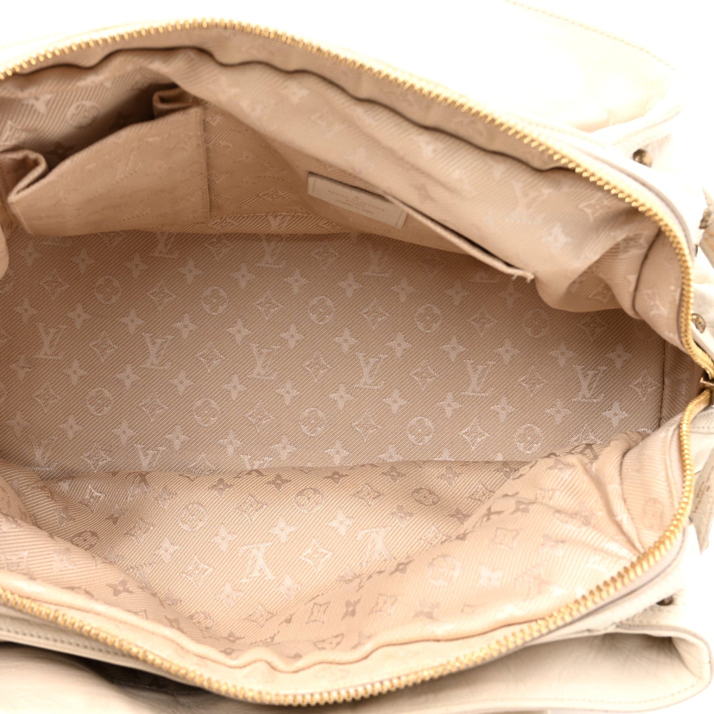 Louis Vuitton Riveting White Lambskin Leather Bag - White
