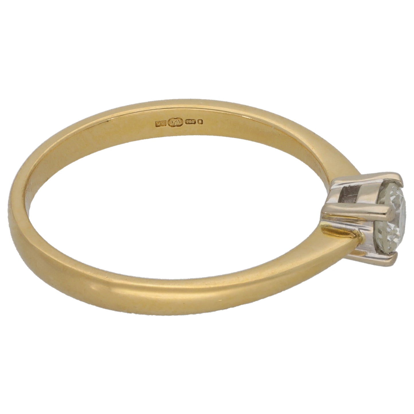18ct Gold 0.25ct Diamond Solitaire Ring Size M