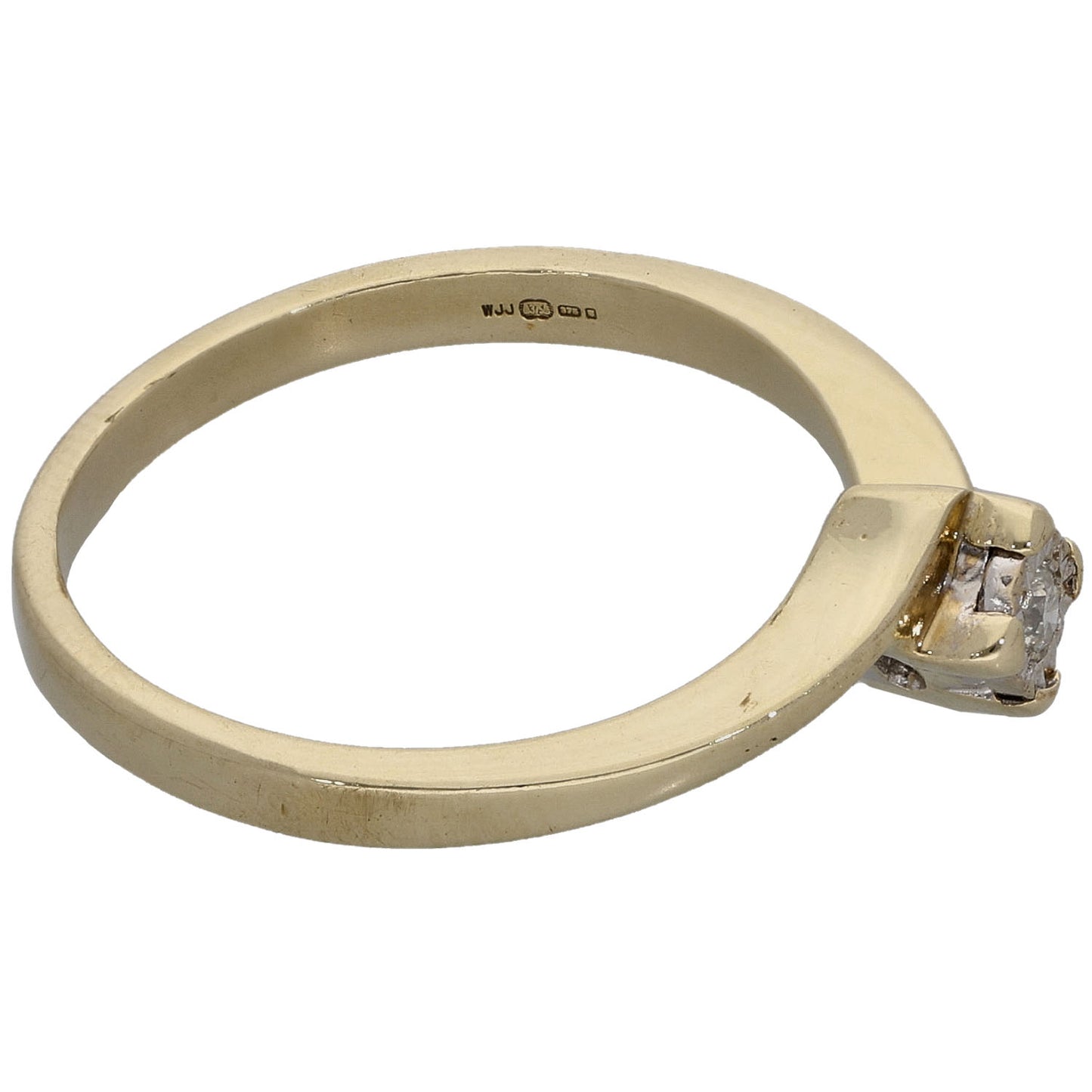 9ct Gold 0.05ct Diamond Solitaire Ring Size R