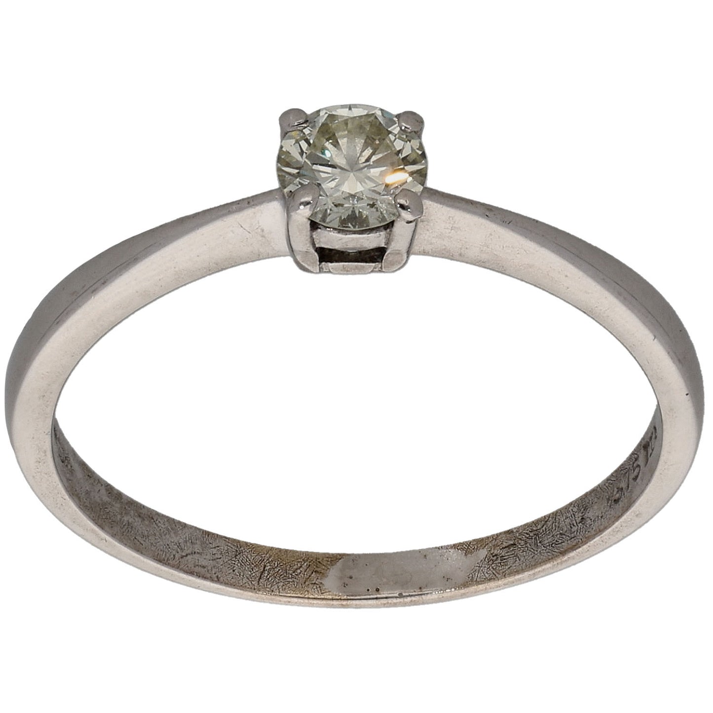 9ct White Gold 0.25ct Diamond Solitaire Ring Size O