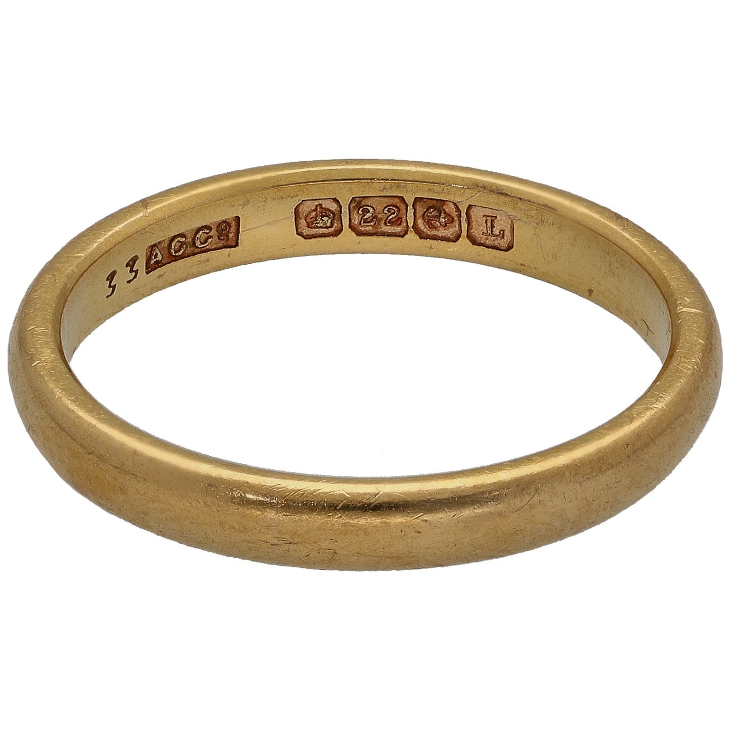 22ct Gold Plain Wedding Ring Size R