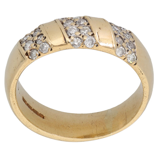 9ct Gold 0.33ct Diamond Dress/Cocktail Ring Size L