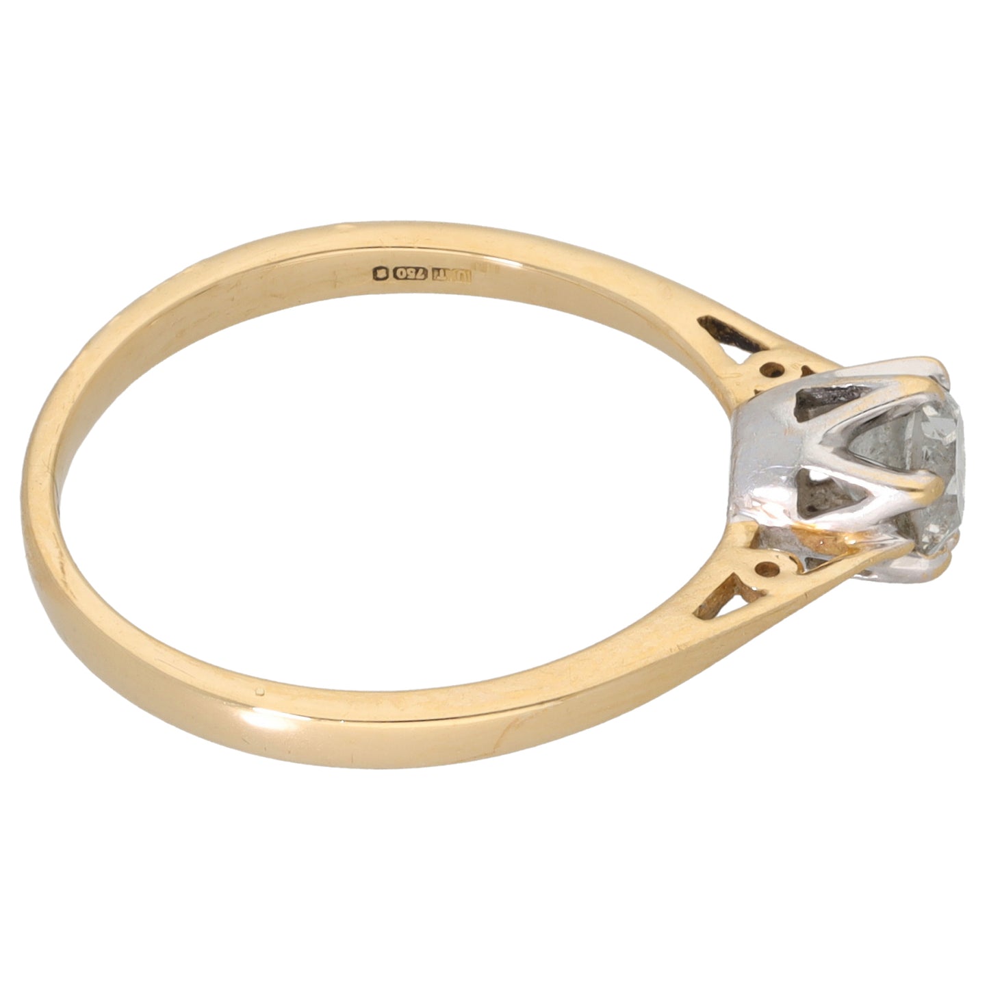 18ct Gold 0.45ct Diamond Solitaire Ring Size N