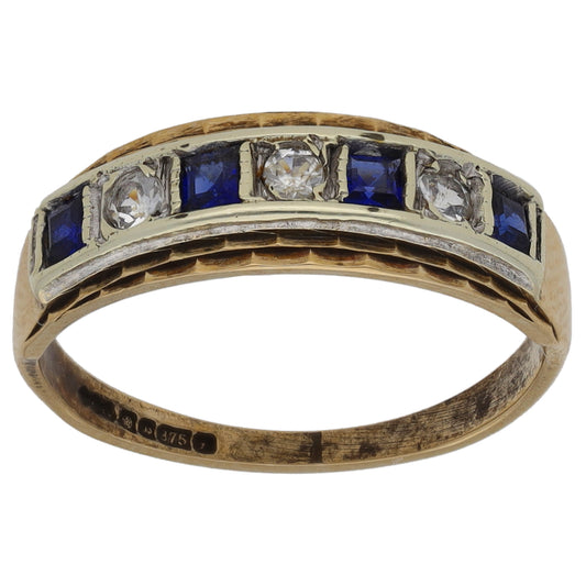 9ct Gold Imitation Half Eternity Ring Size K